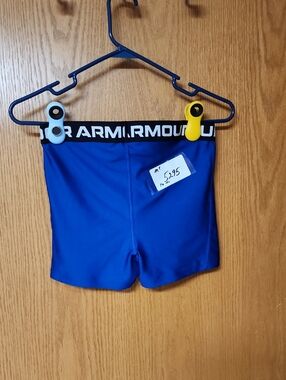Under Armour Royal Blue Workout Shorts w Black Waistband womens S/M number 5295